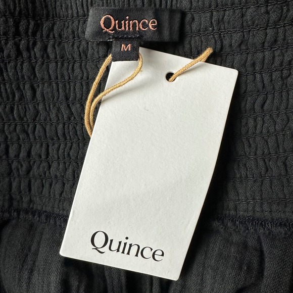 NWT Quince Black Organic Cotton Gauze Smocked Maxi Skirt Boho Festival Casual M - Picture 9 of 10